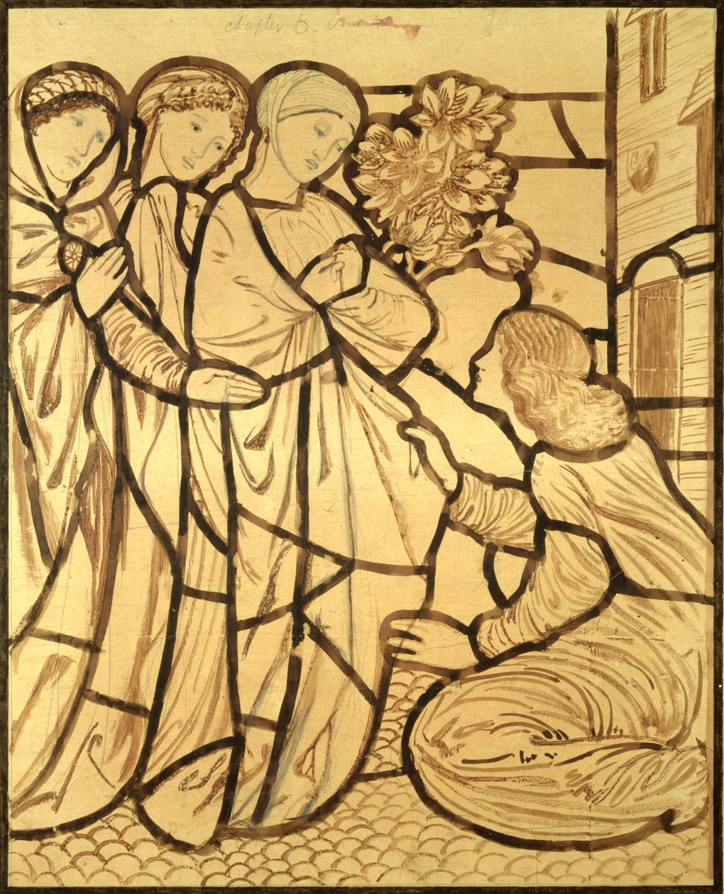 Hová tűnt a kedvesed, ó te a legszebb nők között (ecset, tinta és ceruza papíron) alkotó: Edward Burne Jones