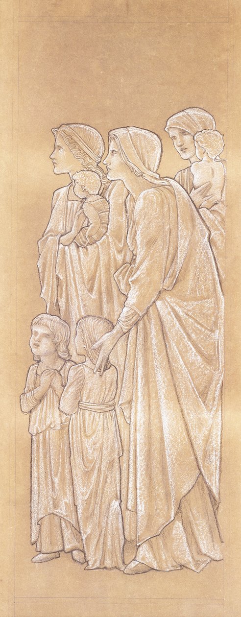 Gyermekeket hozó nők Krisztushoz, alkotó: Edward Burne Jones