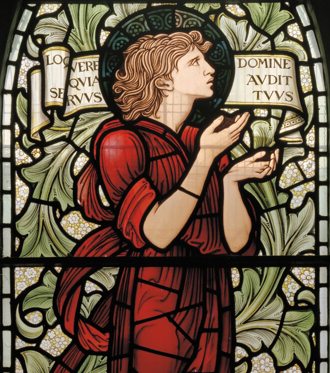 Wilden, All Saints, Morris & Co., Edward Burne-Jones, John Henry Dearle (1859-1932), Samuel, részlet, 1902-1914, Louisa, Alfred, The Baldwins, miniszterelnök, metodista, Worcestershire, Arts & Crafts, alkotó: Edward Coley and Dearle Burne-Jones