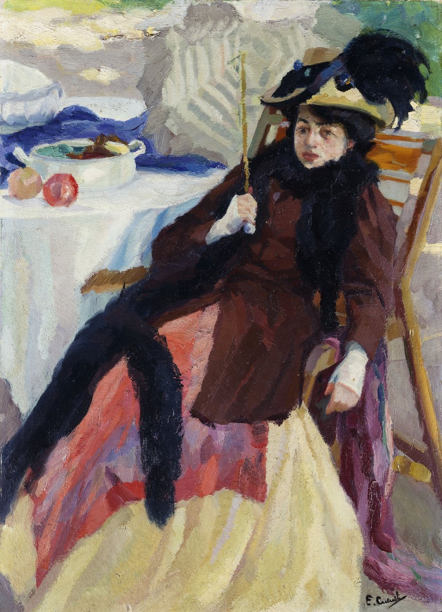 Hölgy napernyővel alkotó: Edward Cucuel