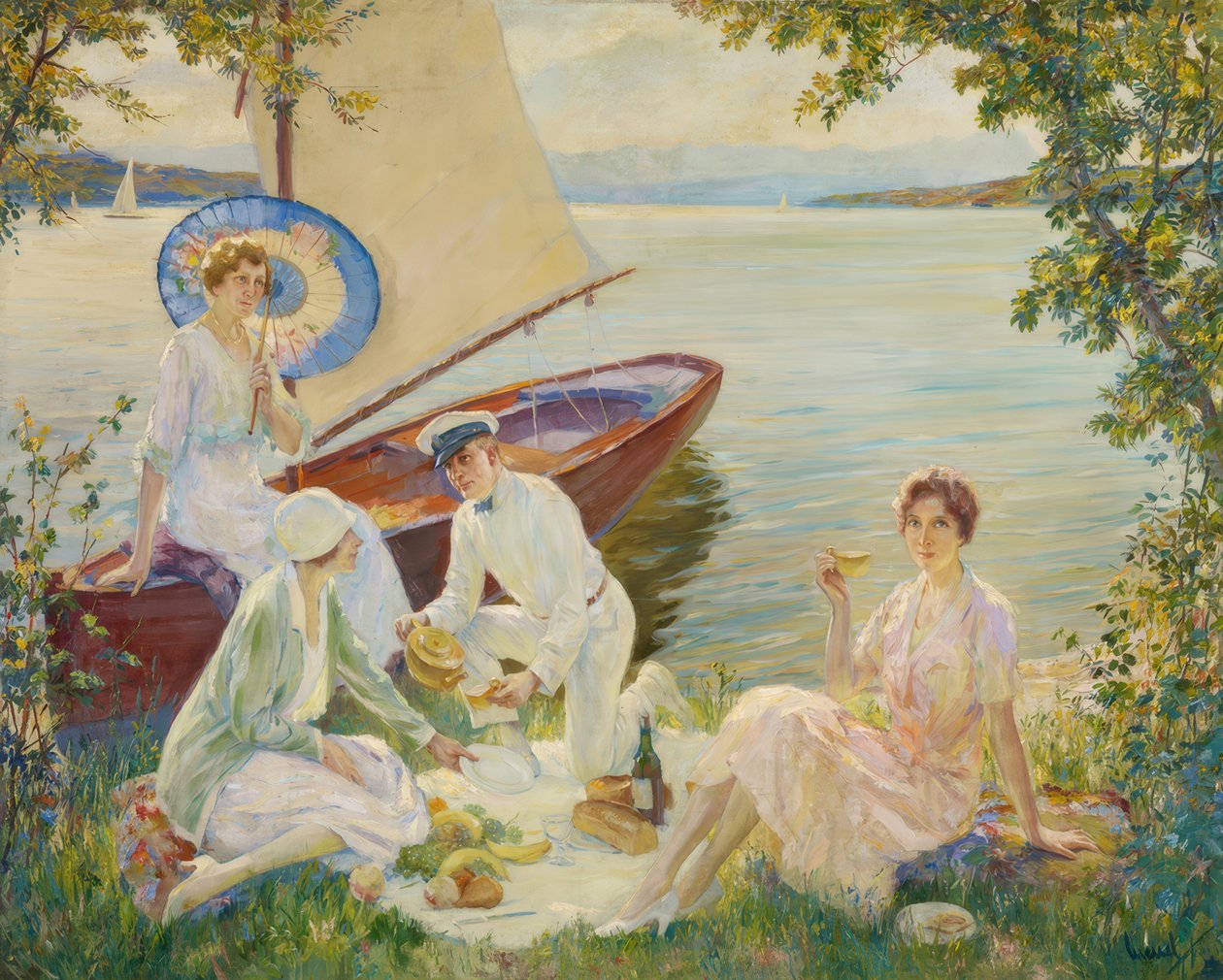 Piknik a Starnbergi-tónál alkotó: Edward Cucuel
