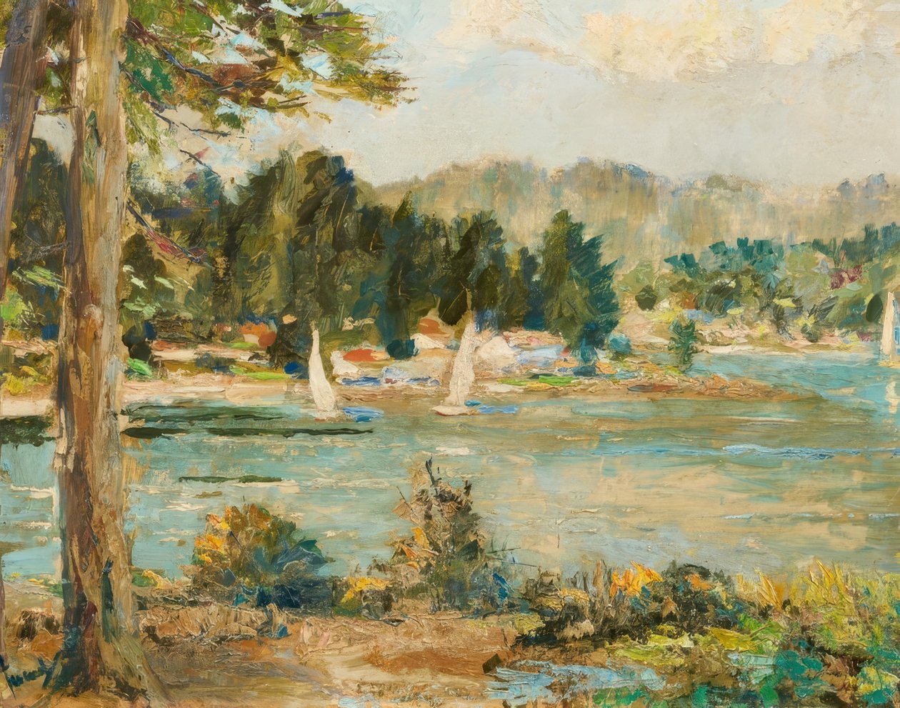 Vitorlások a tavon alkotó: Edward Cucuel
