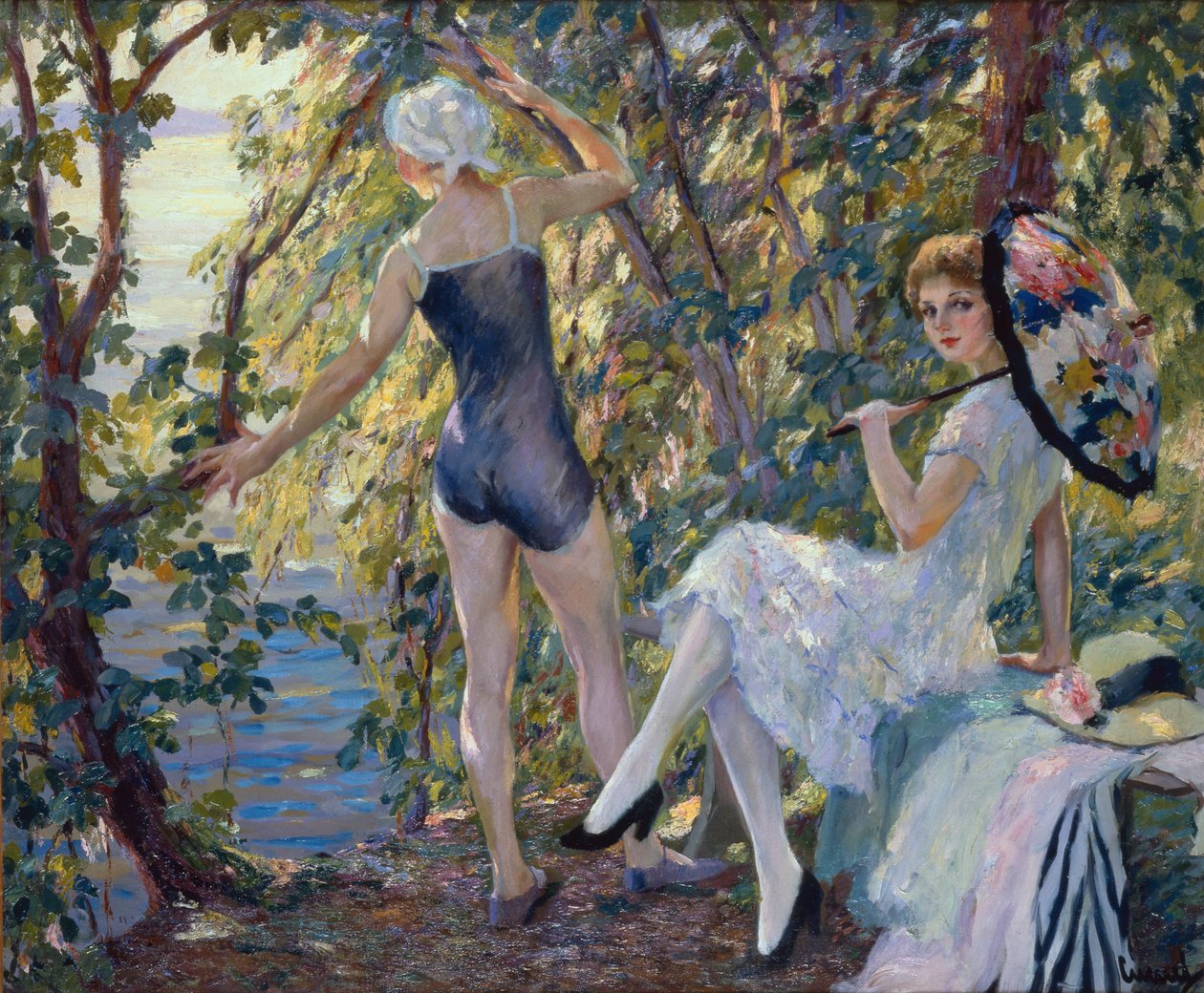 A fürdőzők alkotó: Edward Cucuel