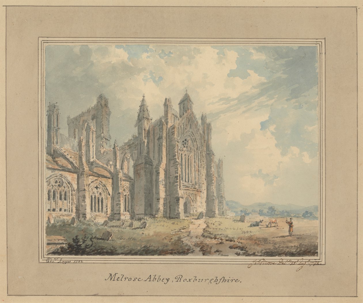 Melrose Abbey, Roxburghshire alkotó: Edward Dayes