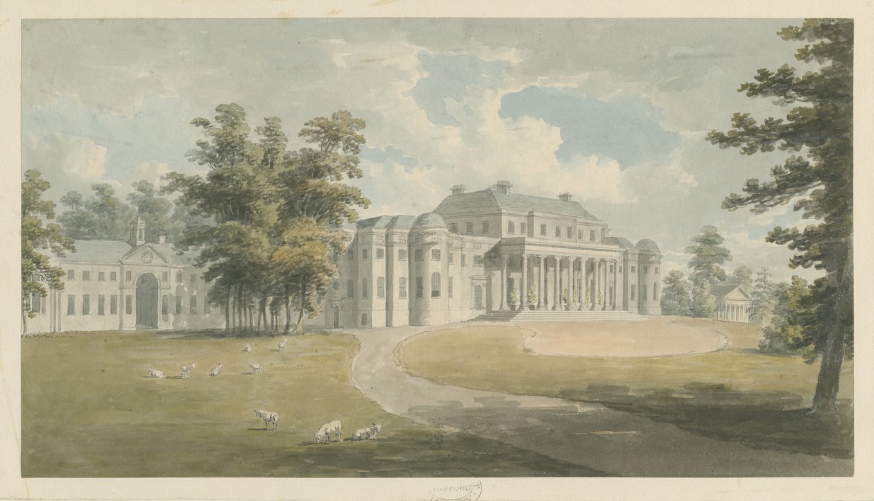 Shugborough Hall: akvarellfestészet és [?18. század vége] alkotó: Edward Dayes