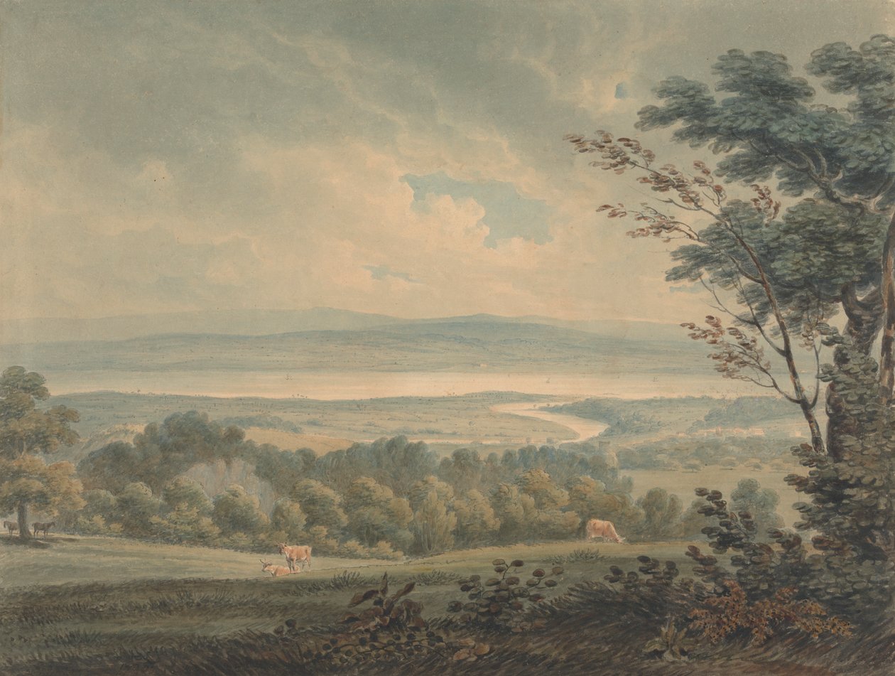 A Severn és a Wye folyó találkozása Chepstow közelében alkotó: Edward Dayes