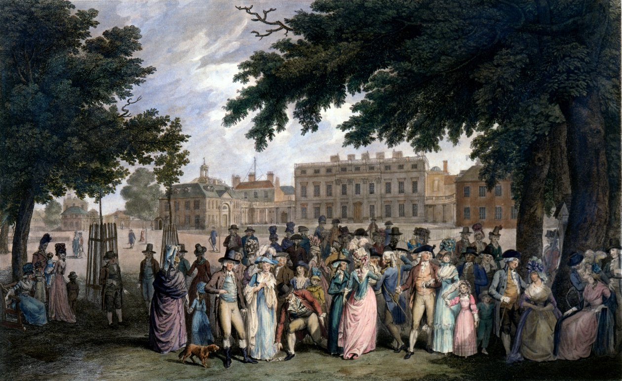 A sétány a St James Parkban, 1796 körül alkotó: Edward Days