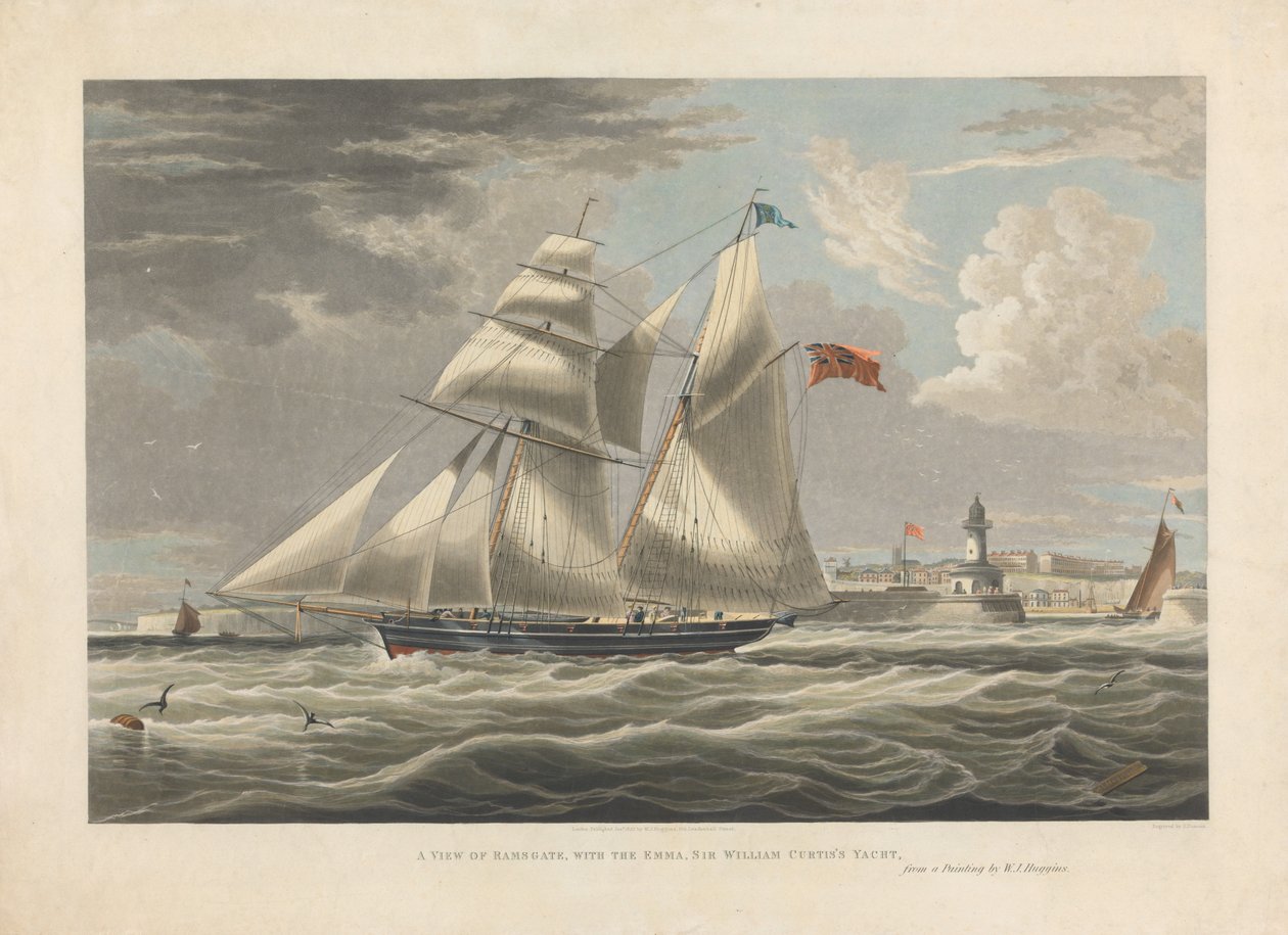 Ramsgate látképe az „Emma” nevű jachttal, Sir William Curtis jachtjával alkotó: Edward Duncan