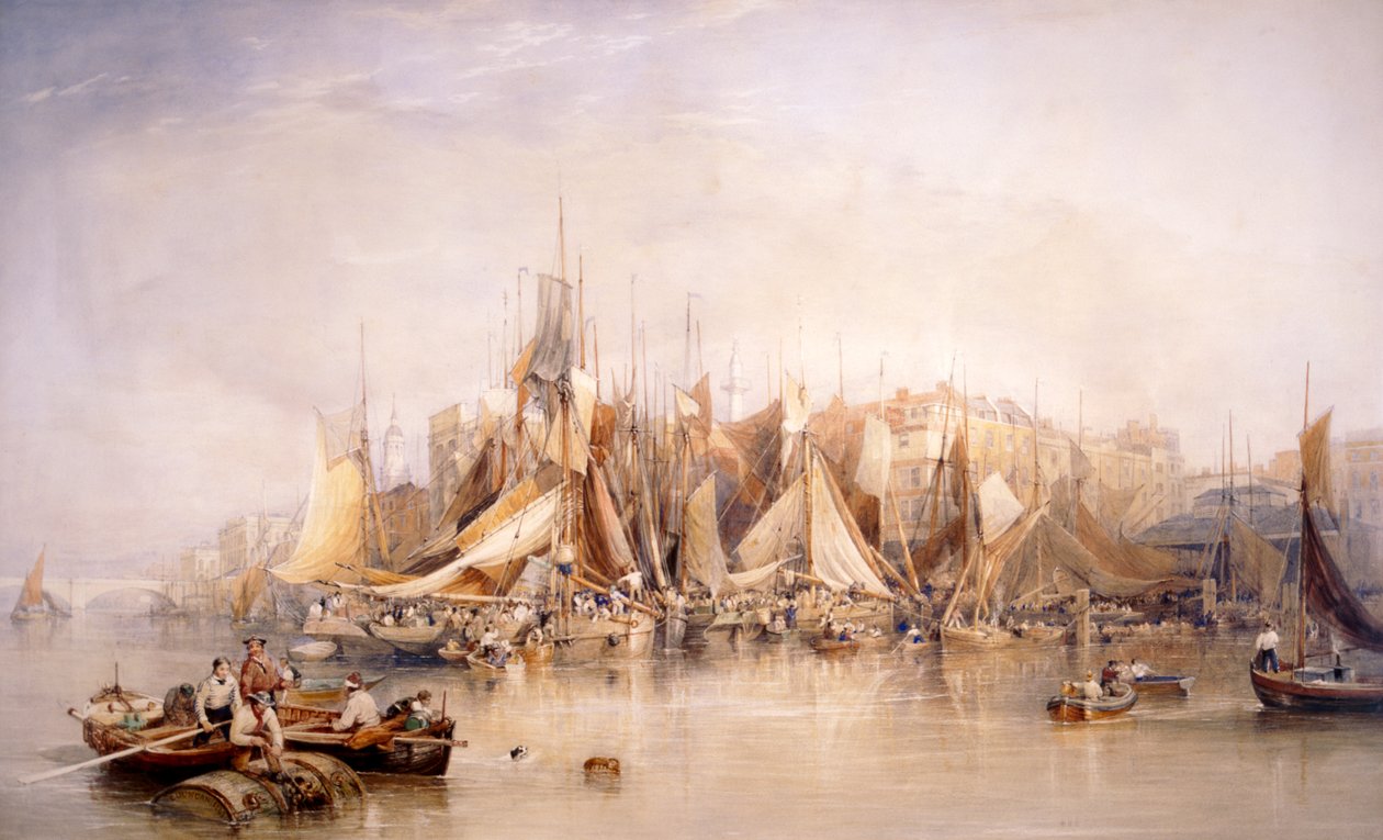 „Billingsgate, Az osztriga első napja, kora reggel”, 1843 alkotó: Edward Duncan