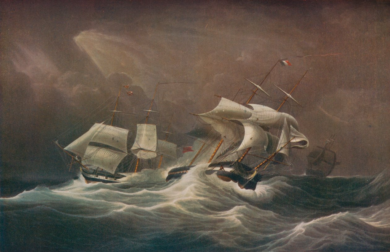 H.M.S. Megunhatatlan elköteleződés A francia Droits-De-LHomme, 1797, 1829 alkotó: Edward Duncan