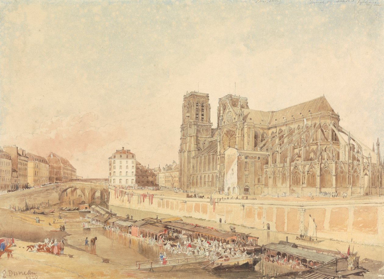 Notre Dame, Párizs, a bal parton alkotó: Edward Duncan