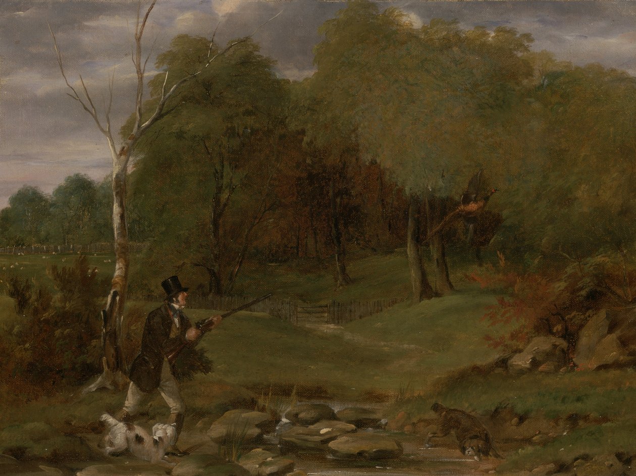 Fácánlövészet (olaj malomdeszkán) alkotó: Edward Duncan