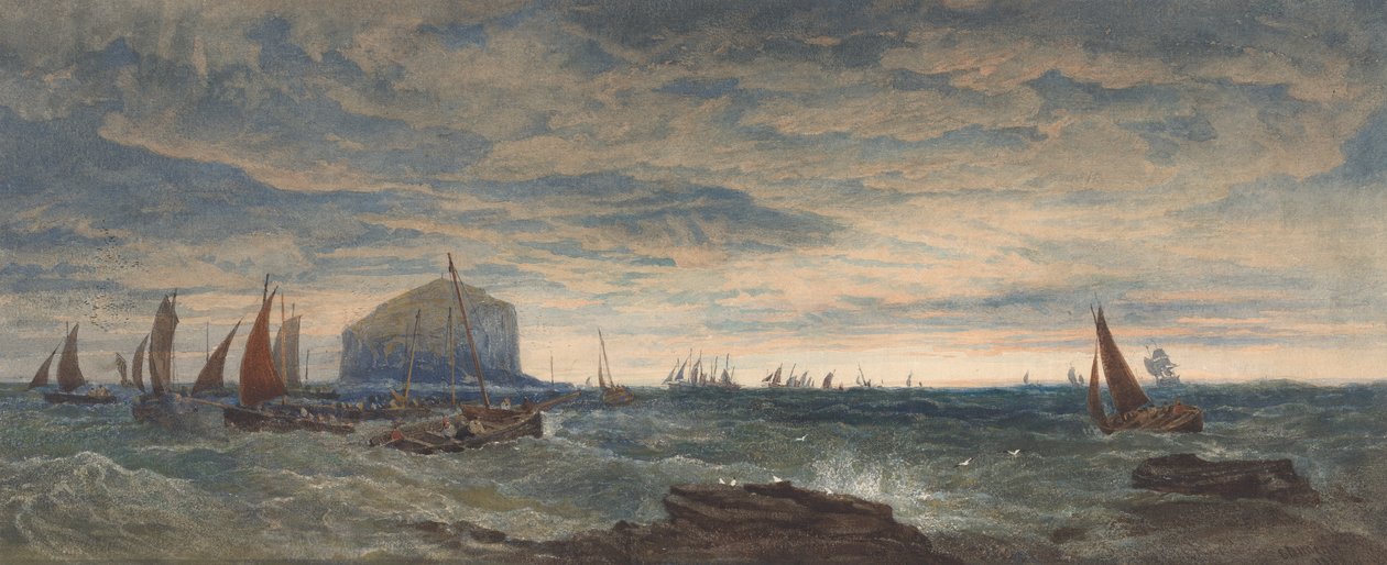 The Bass Rock at Dawn alkotó: Edward Duncan