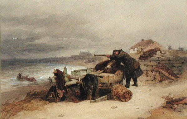 The Look Out, 1850 körül (akvarell, papír) alkotó: Edward Duncan