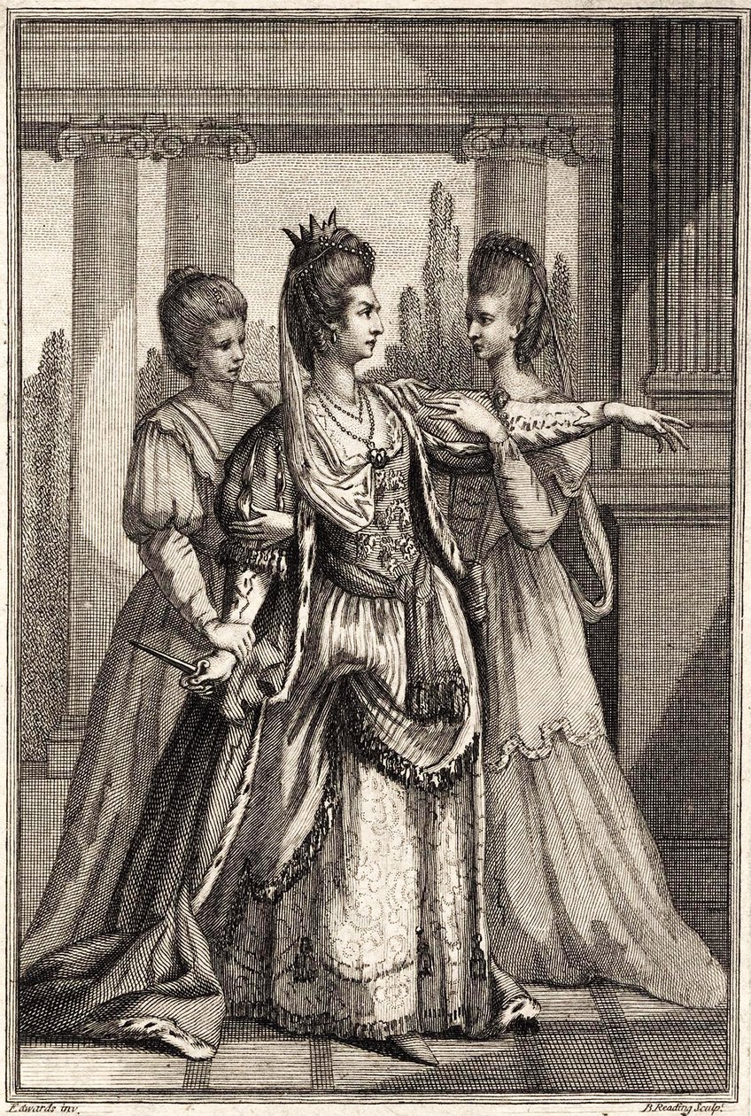 Mary Ann Yates Kleopátra szerepében a Drydens All for Love c.1778-ban alkotó: Edward Edwards