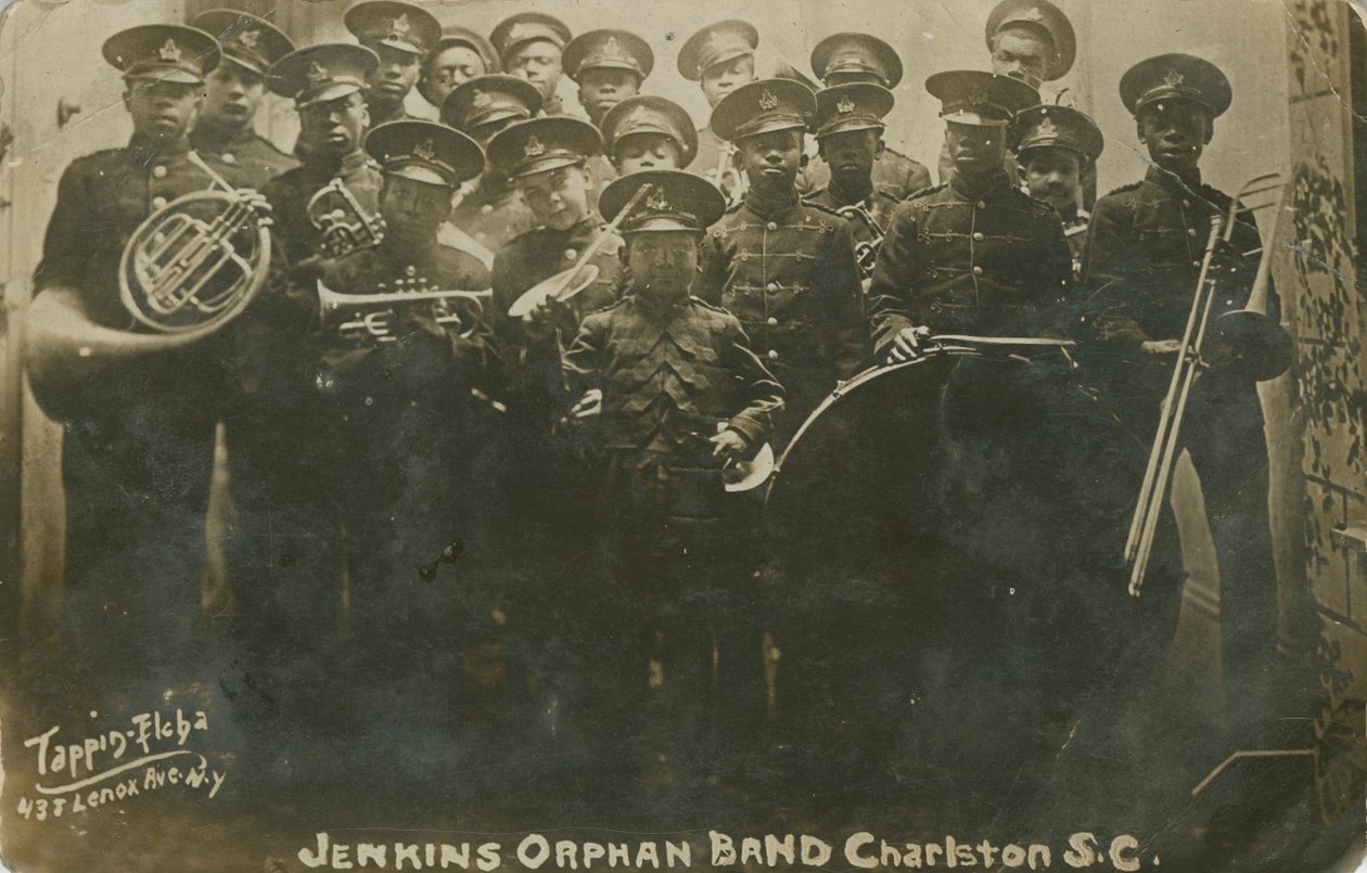 A Jenkins Orphanage Band fényképes képeslapja, Charleston, Dél-Karolina, 1914. alkotó: Edward Elcha