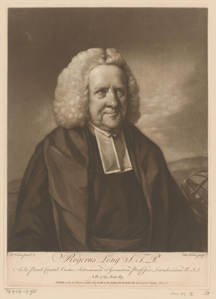 Portré van Roger Long Rogerus Long (cím az objektumon) alkotó: Edward Fisher