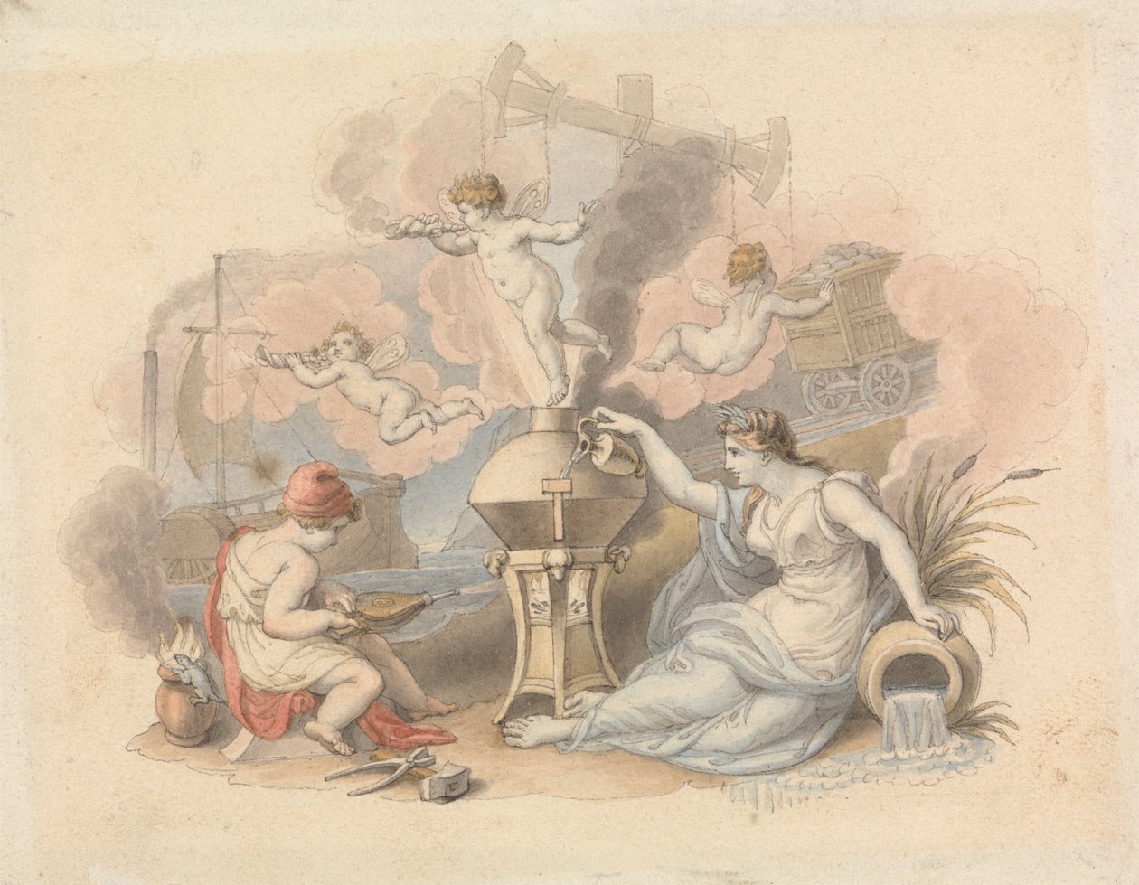 A Steam allegóriája alkotó: Edward Francis Burney