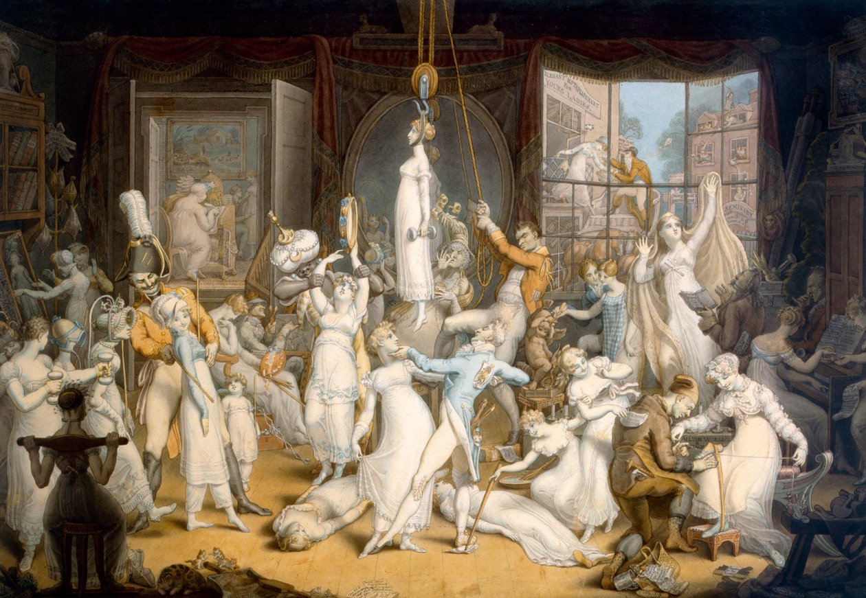 Elegáns intézmény fiatal hölgyek számára (akvarell, papír) alkotó: Edward Francis Burney