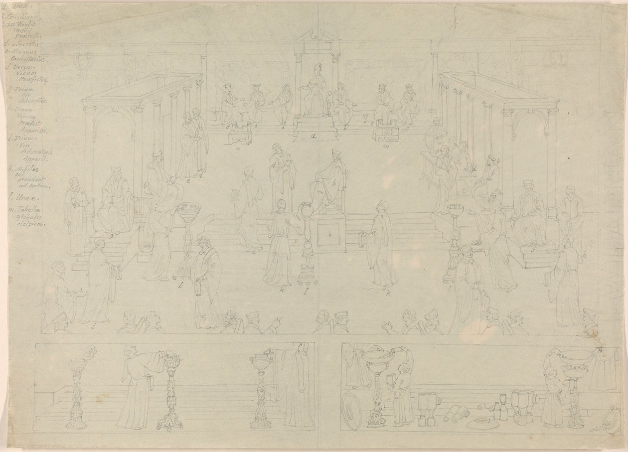 Tervezés a római kormánykamrához (?) alkotó: Edward Francis Burney