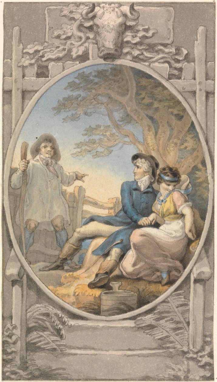 Színes design könyvtáblához alkotó: Edward Francis Burney
