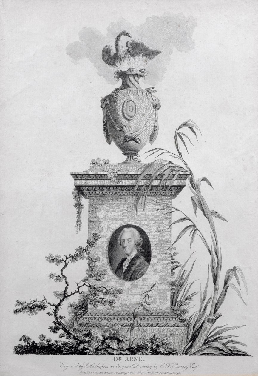 Dr. Thomas Augustine Arne (1710-78), vésette James Heath (1757-1834), 1793 (lásd még: 84546) alkotó: Edward Francis Burney