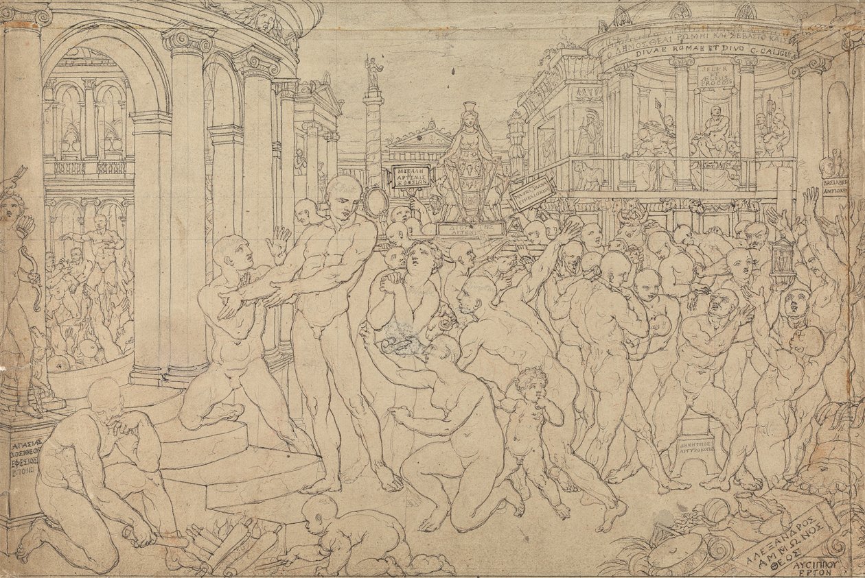 Bruttó tanulmány Szent Pál számára Efézusban alkotó: Edward Francis Burney