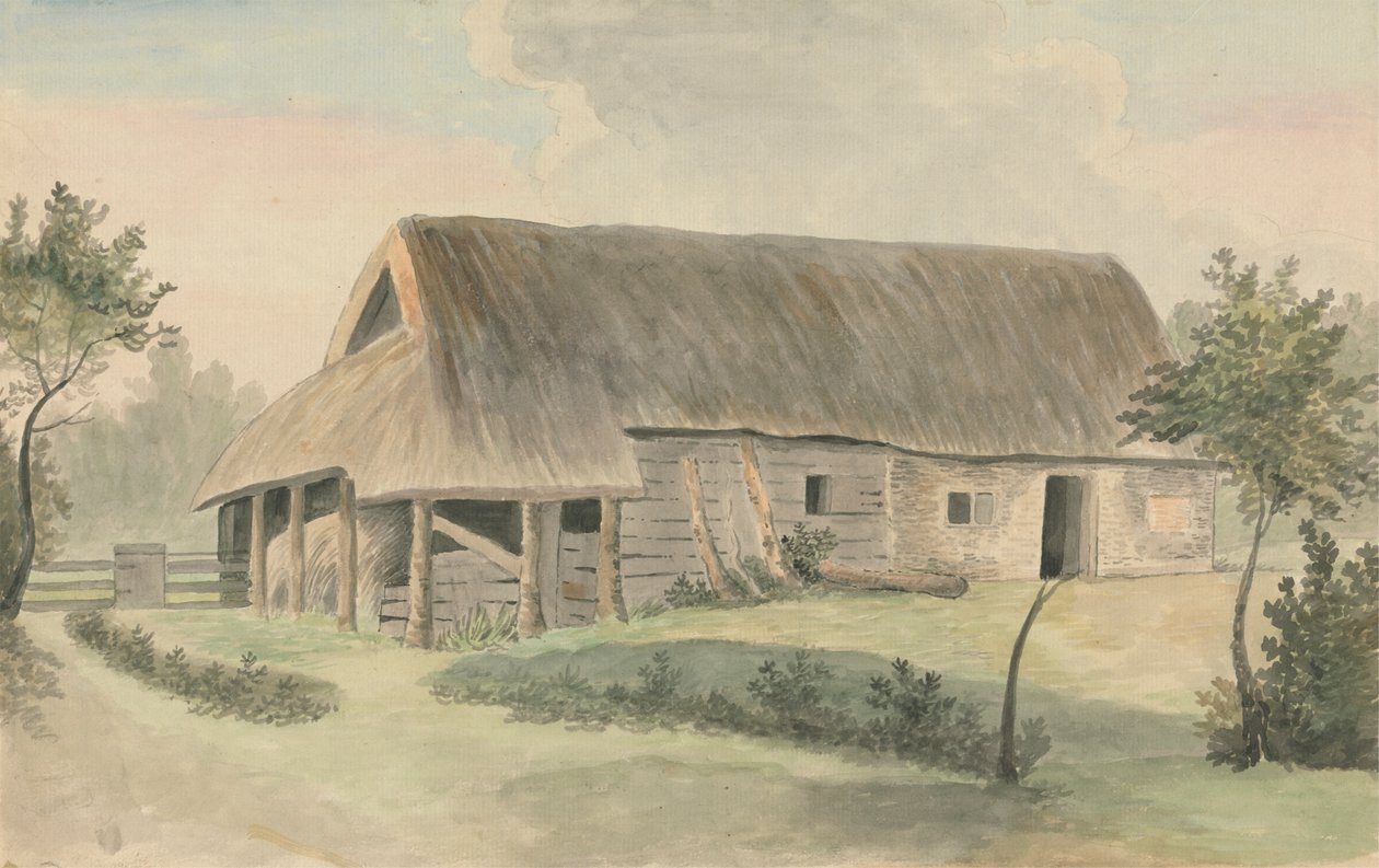 Nádtetős pajta alkotó: Edward Francis Burney