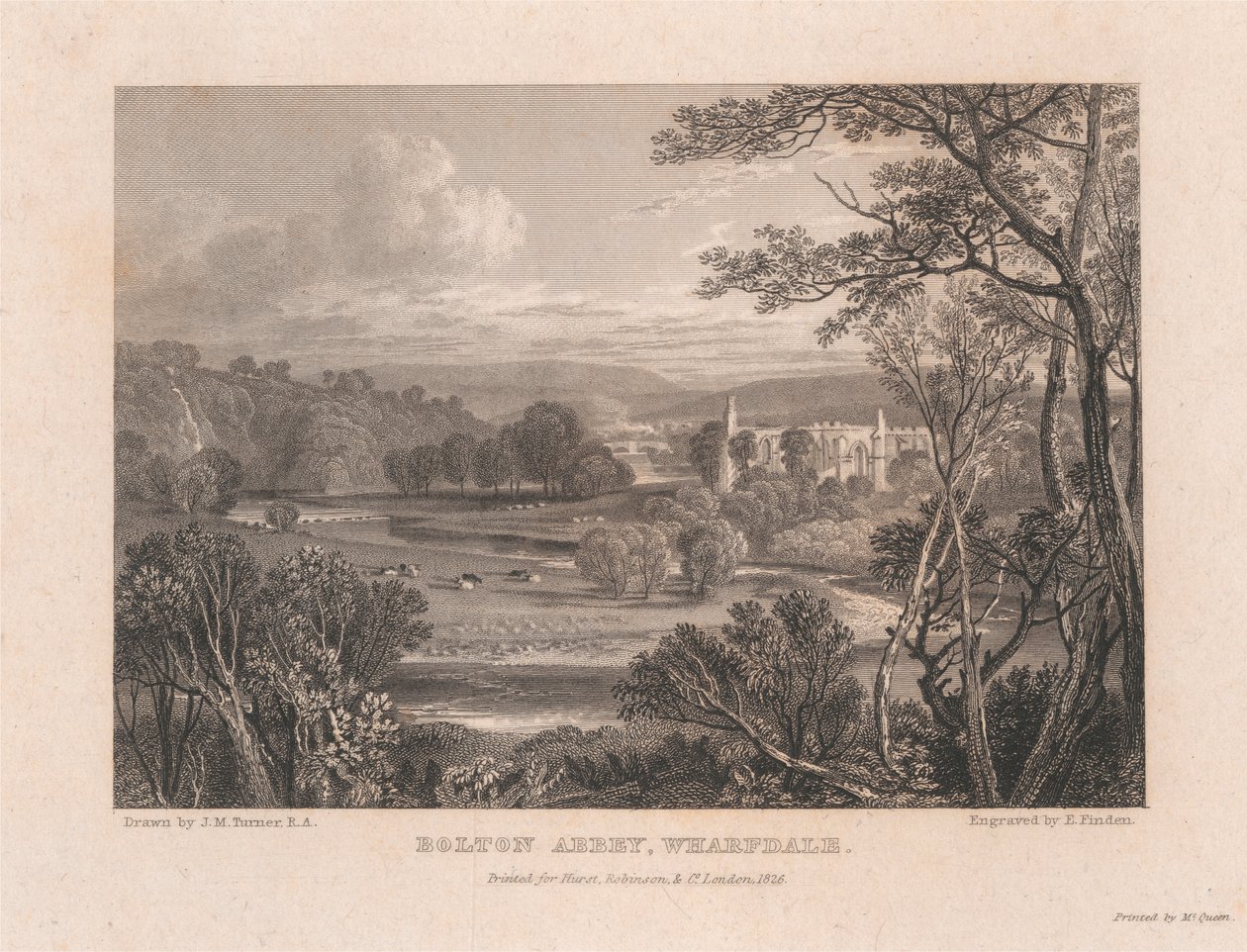 Bolton Abbey, Wharfdale alkotó: Edward Francis Finden