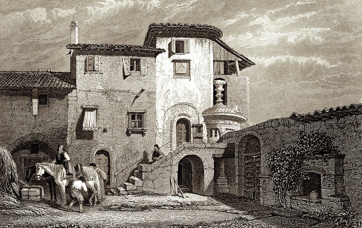 Lord Byron lakóhelye 1811 (metszet) alkotó: Edward Francis Finden
