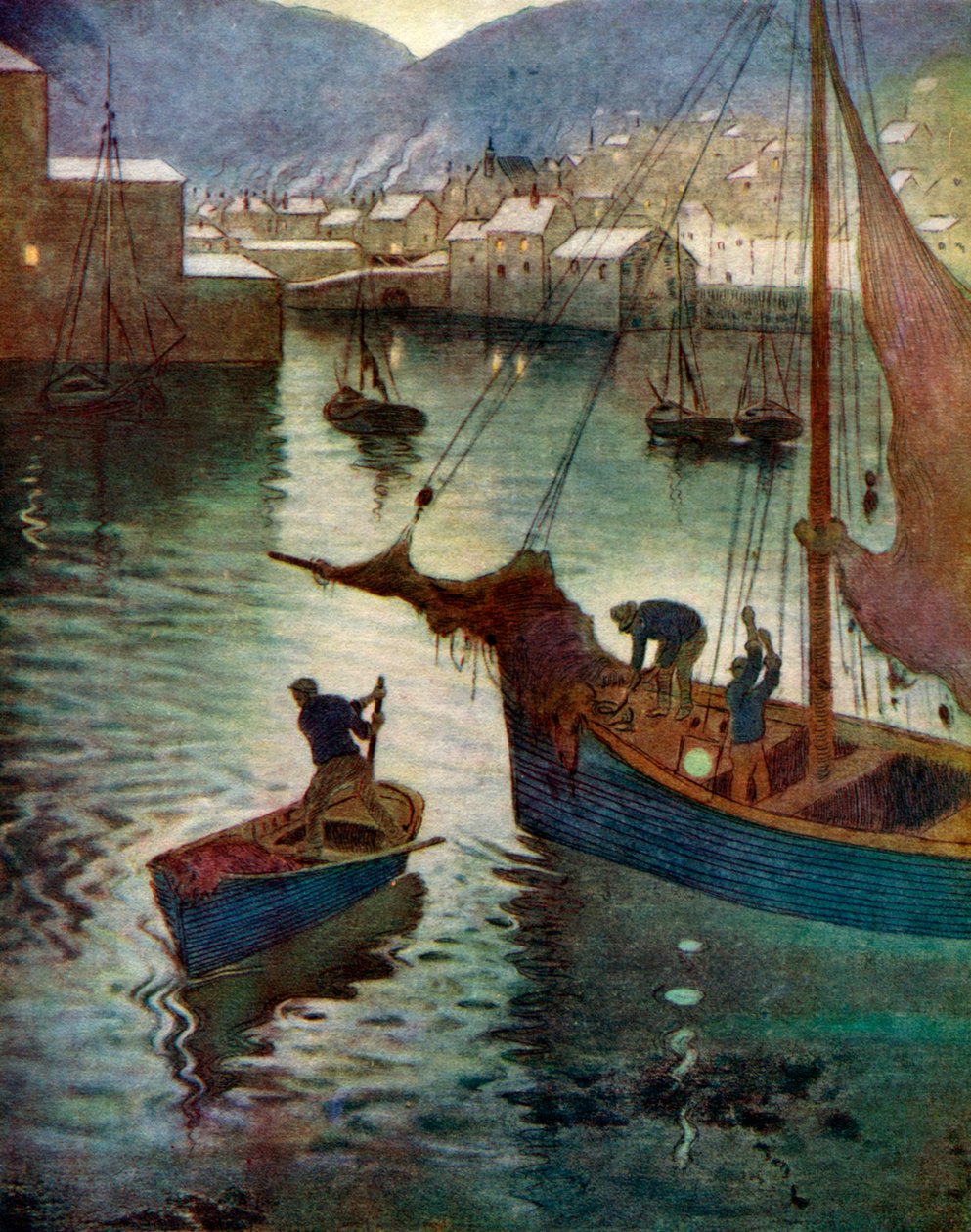 A kikötő, Polperro, Cornwall, 1924-1926 alkotó: Edward Frederick Ertz