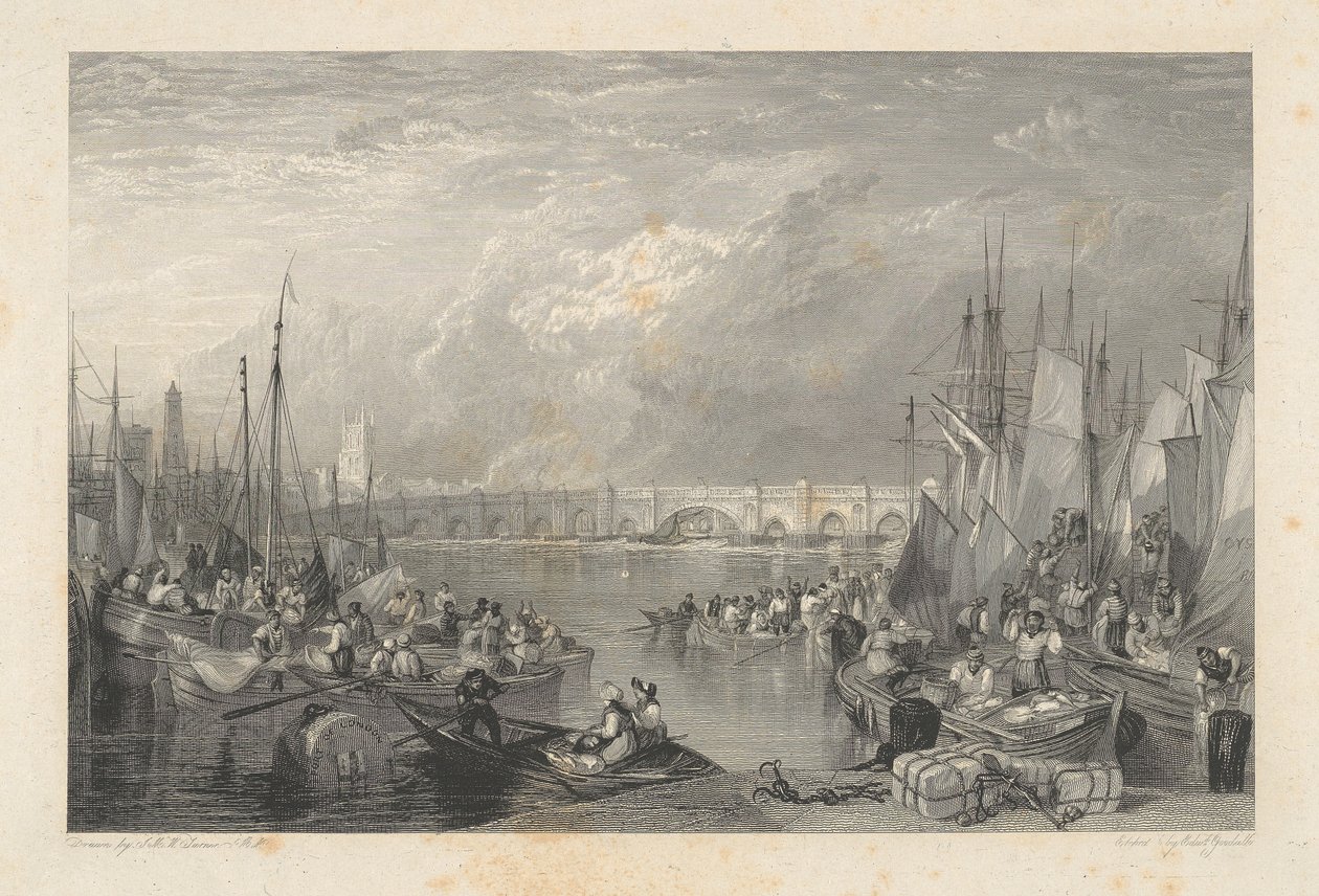 Old London Bridge és környéke alkotó: Edward Goodall