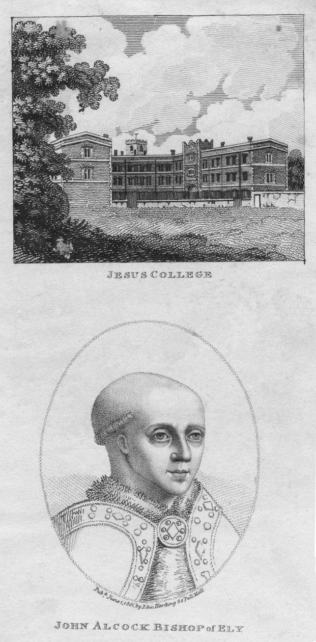 Jézus Kollégium, John Alcock Ely püspöke, 1801. alkotó: Edward Harding