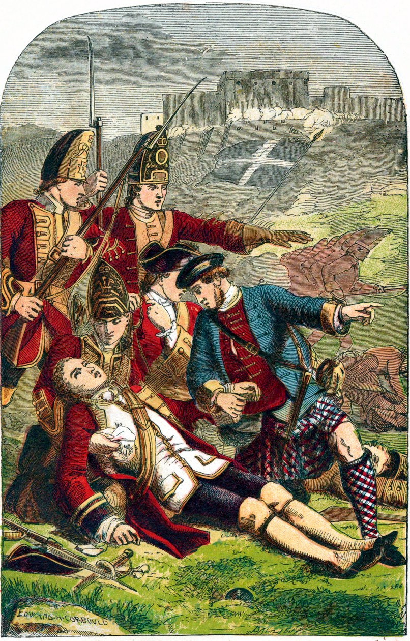 James Wolfe tábornok halála Quebec ostrománál, 1759 c1870 alkotó: Edward Henry Corbould