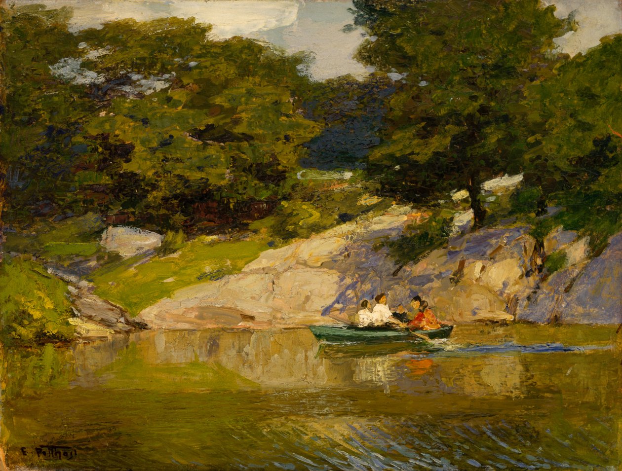 Csónakázás a Central Parkban, 1900-2005 körül alkotó: Edward Henry Potthast