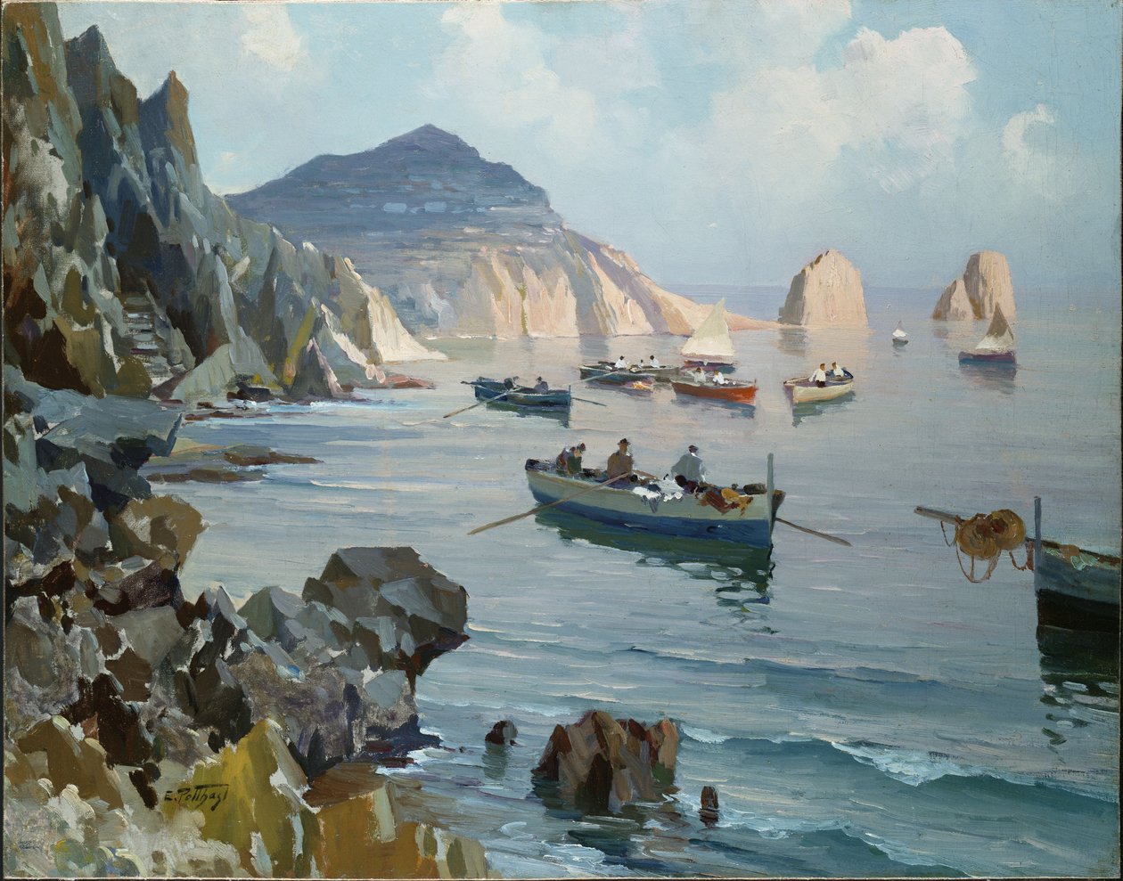 Hajók egy sziklás öbölben alkotó: Edward Henry Potthast