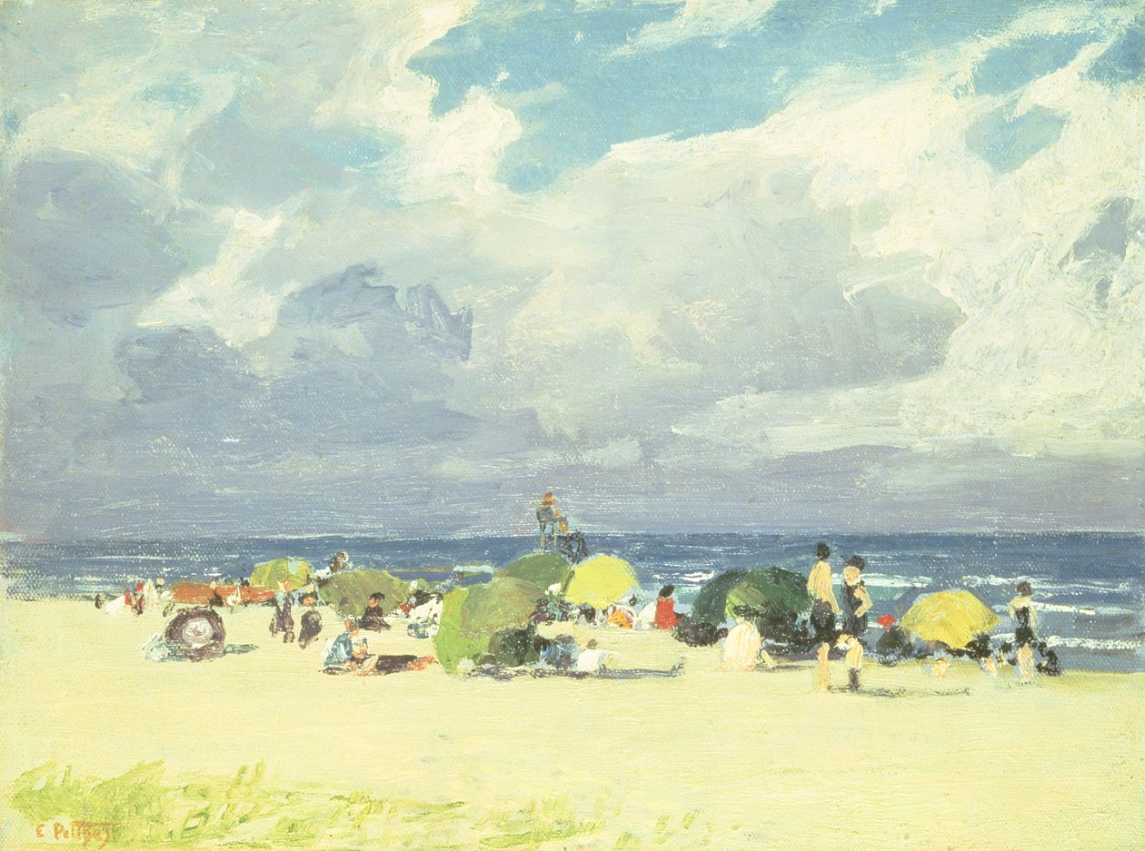 Lila tengerparti jelenet alkotó: Edward Henry Potthast