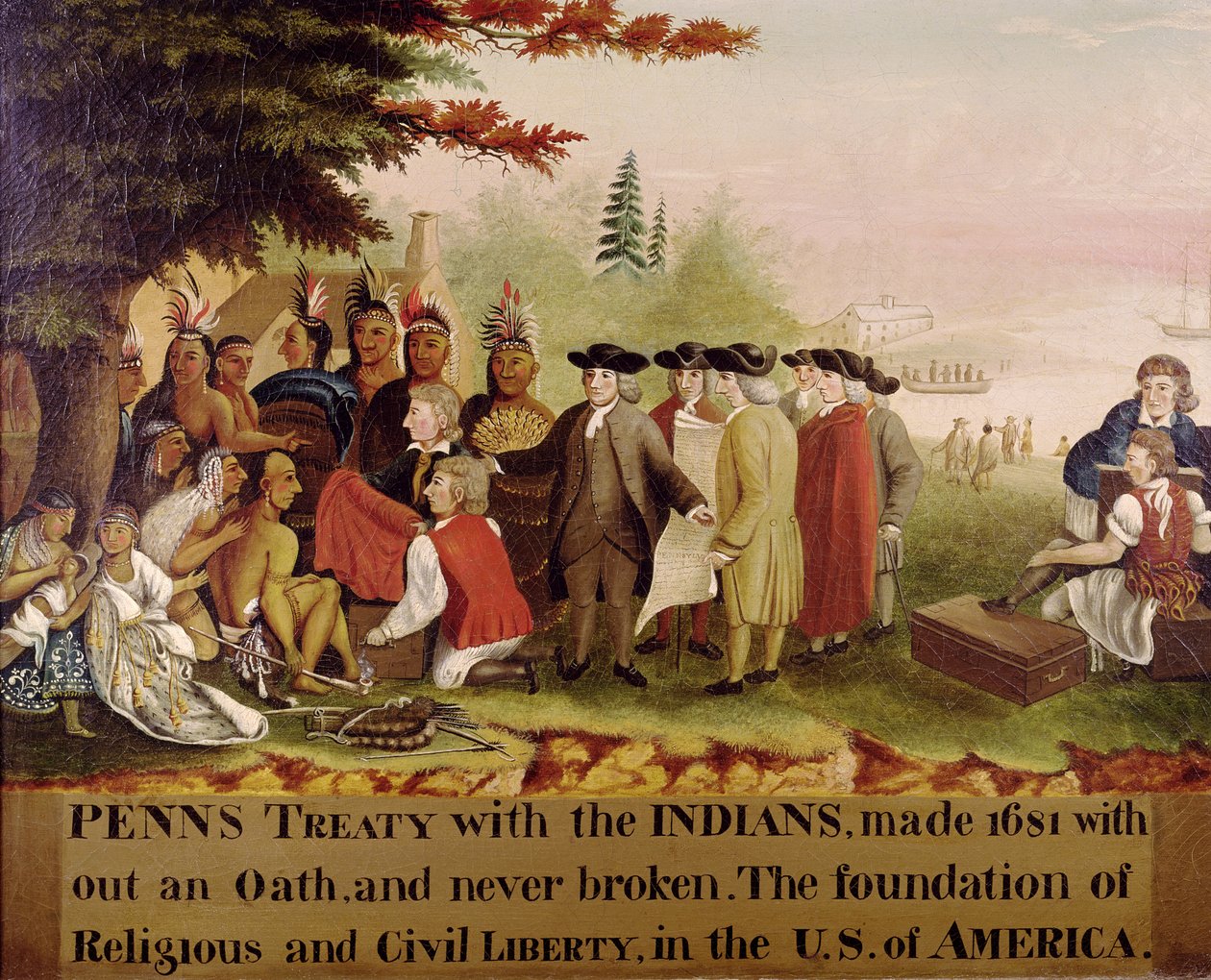 Penn szerződése az indiánokkal 1682-ben, 1840 körül alkotó: Edward Hicks