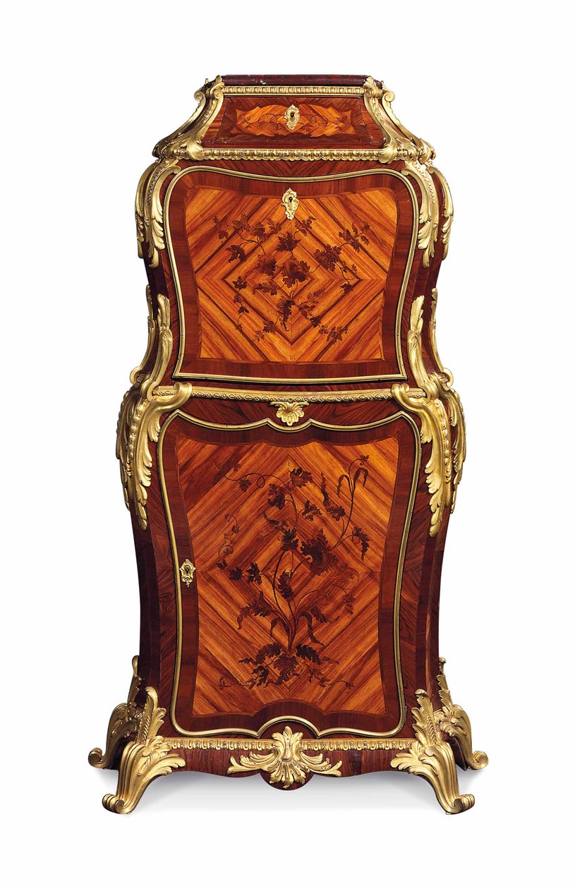 Petit Secretaire abattant, 1860 körül (ormolu királyfával, tulipánfával és amaránt intarziával) alkotó: Edward Holmes Baldock