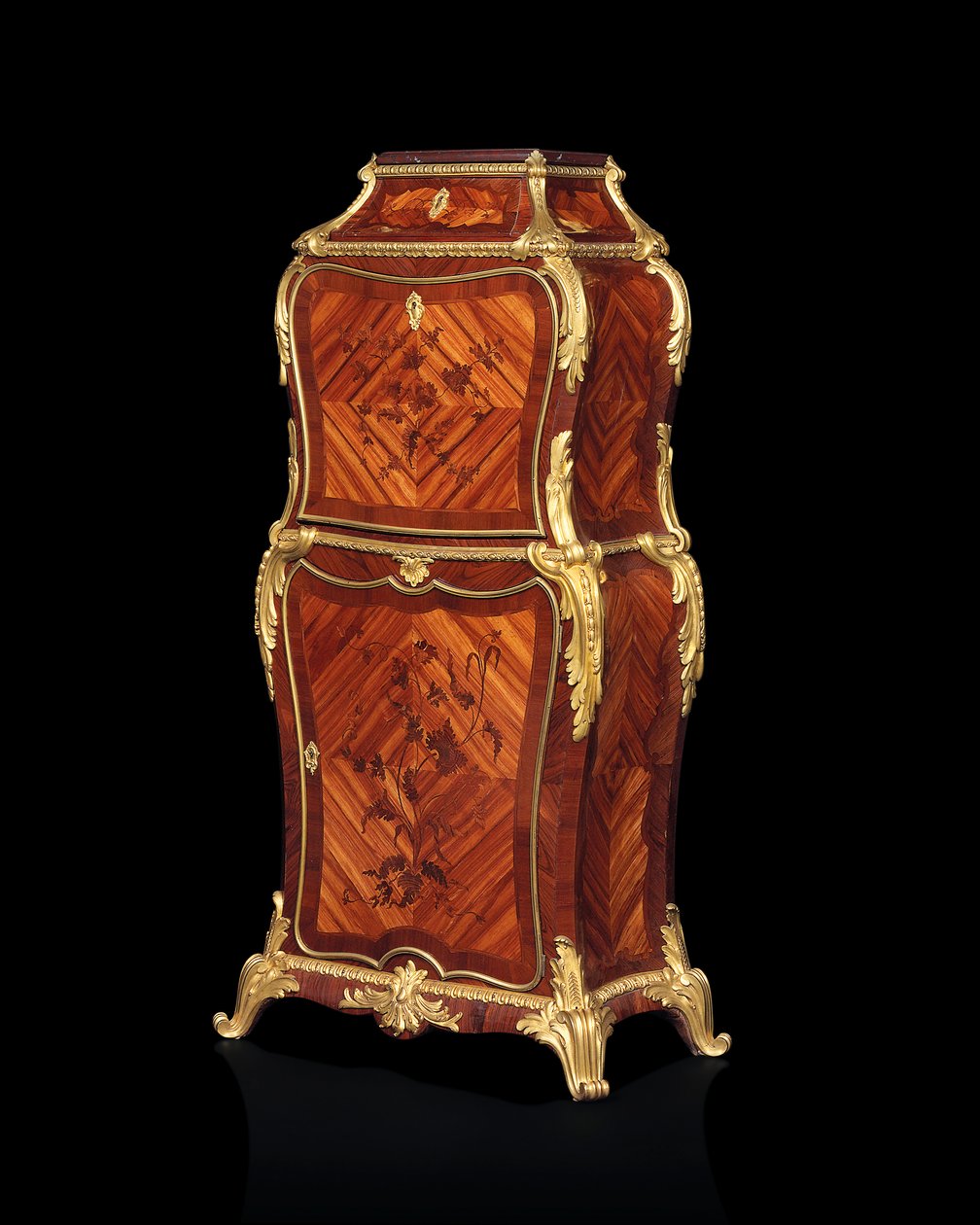 Petit Secretaire abattant, 1860 körül (ormolu királyfával, tulipánfával és amaránt intarziával) alkotó: Edward Holmes Baldock