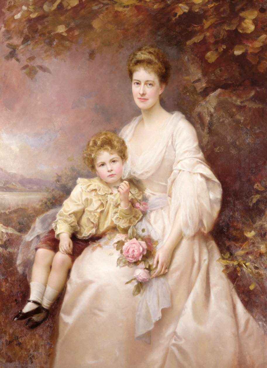 Laura Gwendolen Gascoigne és fia, Alvary portréja alkotó: Edward Hughes