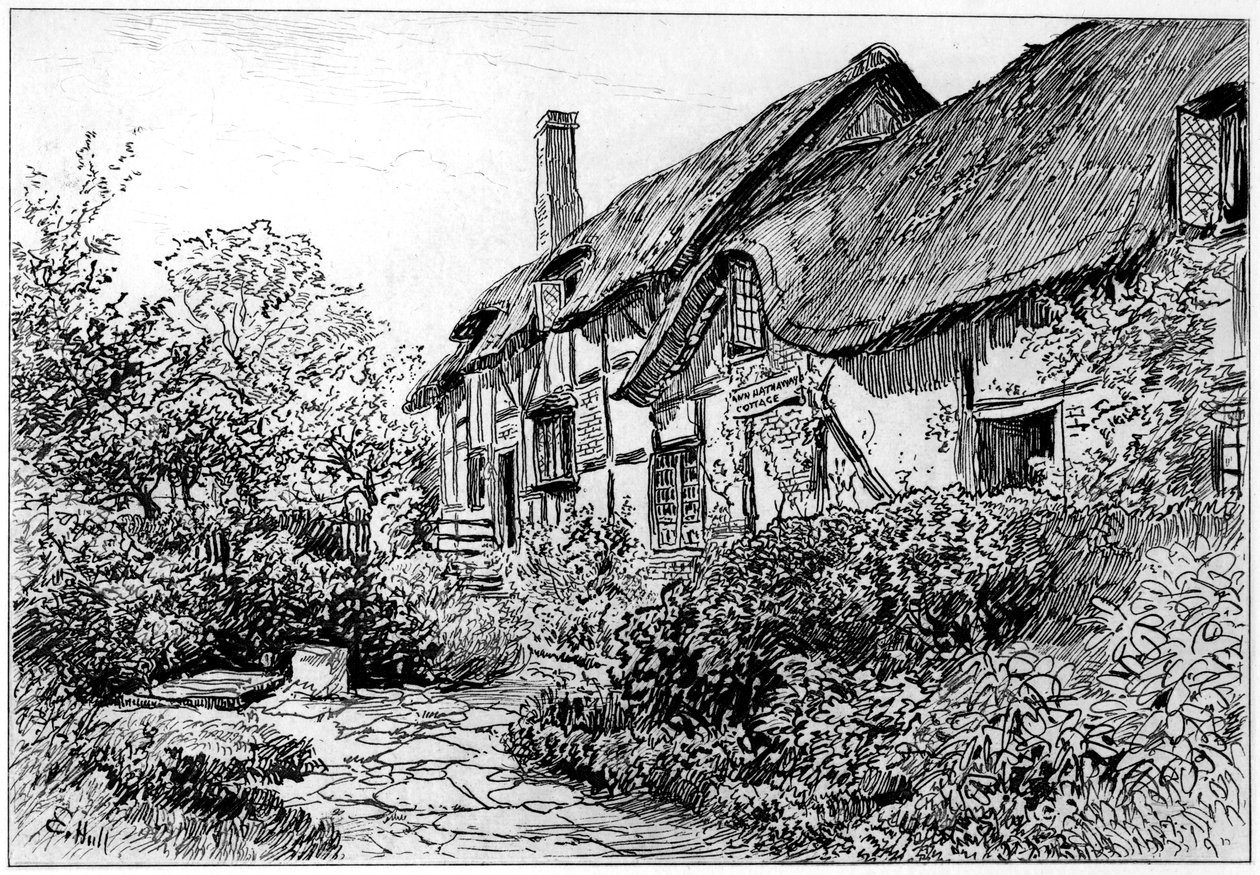 Anne Hathaways nyaraló Shotteryben, Stratford-upon-Avon, Warwickshire, 1885 alkotó: Edward Hull