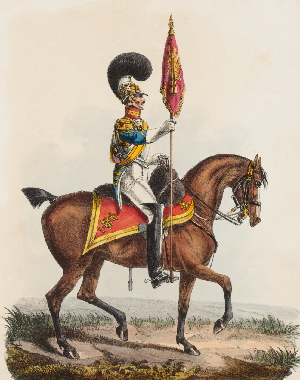 Royal Horse Guards, Blue, tiszt, 1828 alkotó: Edward Hull