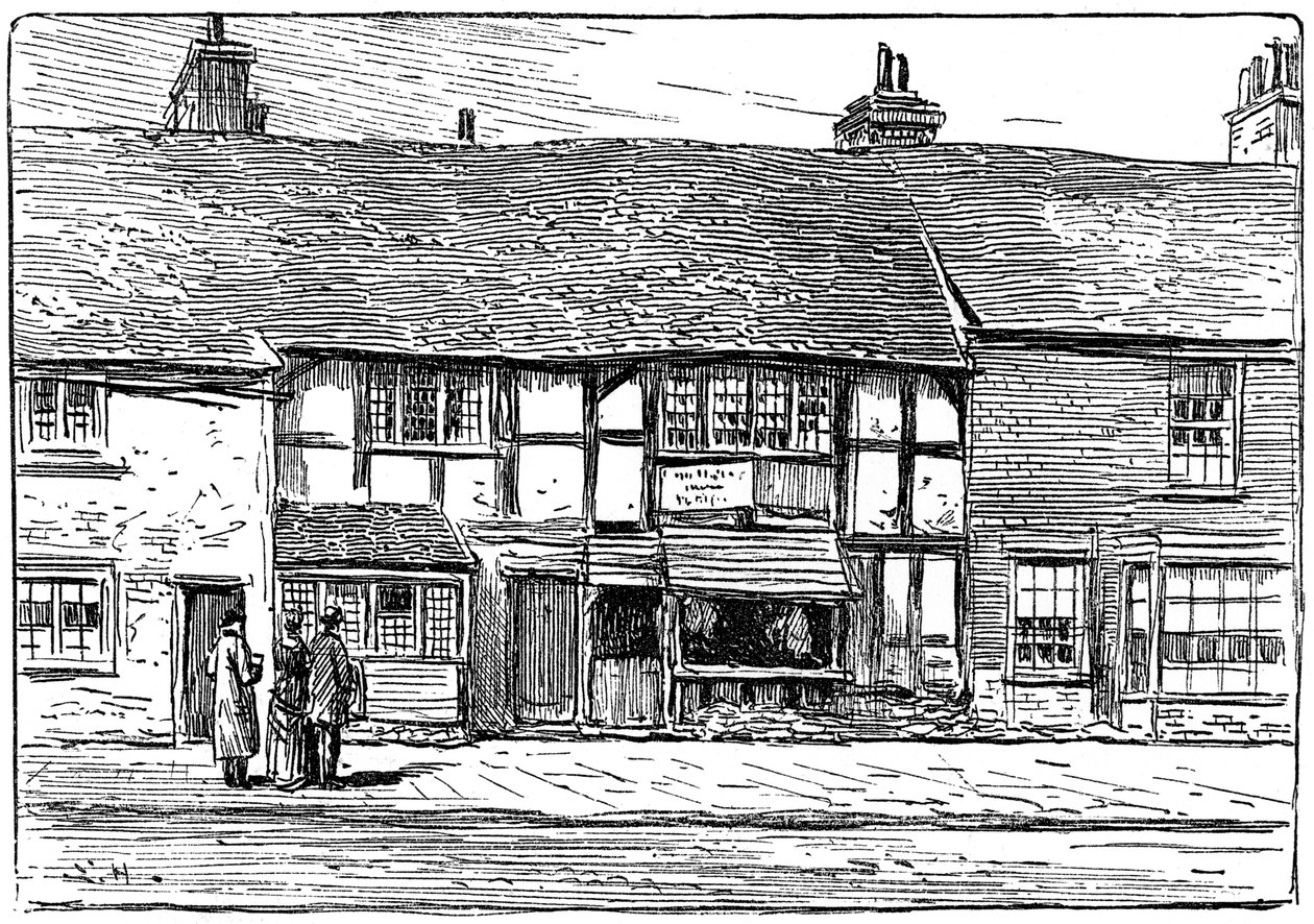 Shakespeare szülőhelye a helyreállítás előtt, Stratford-upon-Avon, Warwickshire, 1885. alkotó: Edward Hull