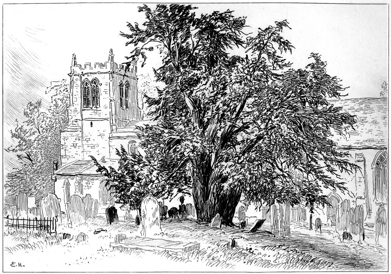 Snitterfield templom, Snitterfield, Warwickshire, 1885. alkotó: Edward Hull