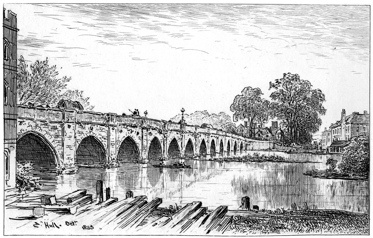 Stratford híd, Stratford-upon-Avon, Warwickshire, 1885. alkotó: Edward Hull
