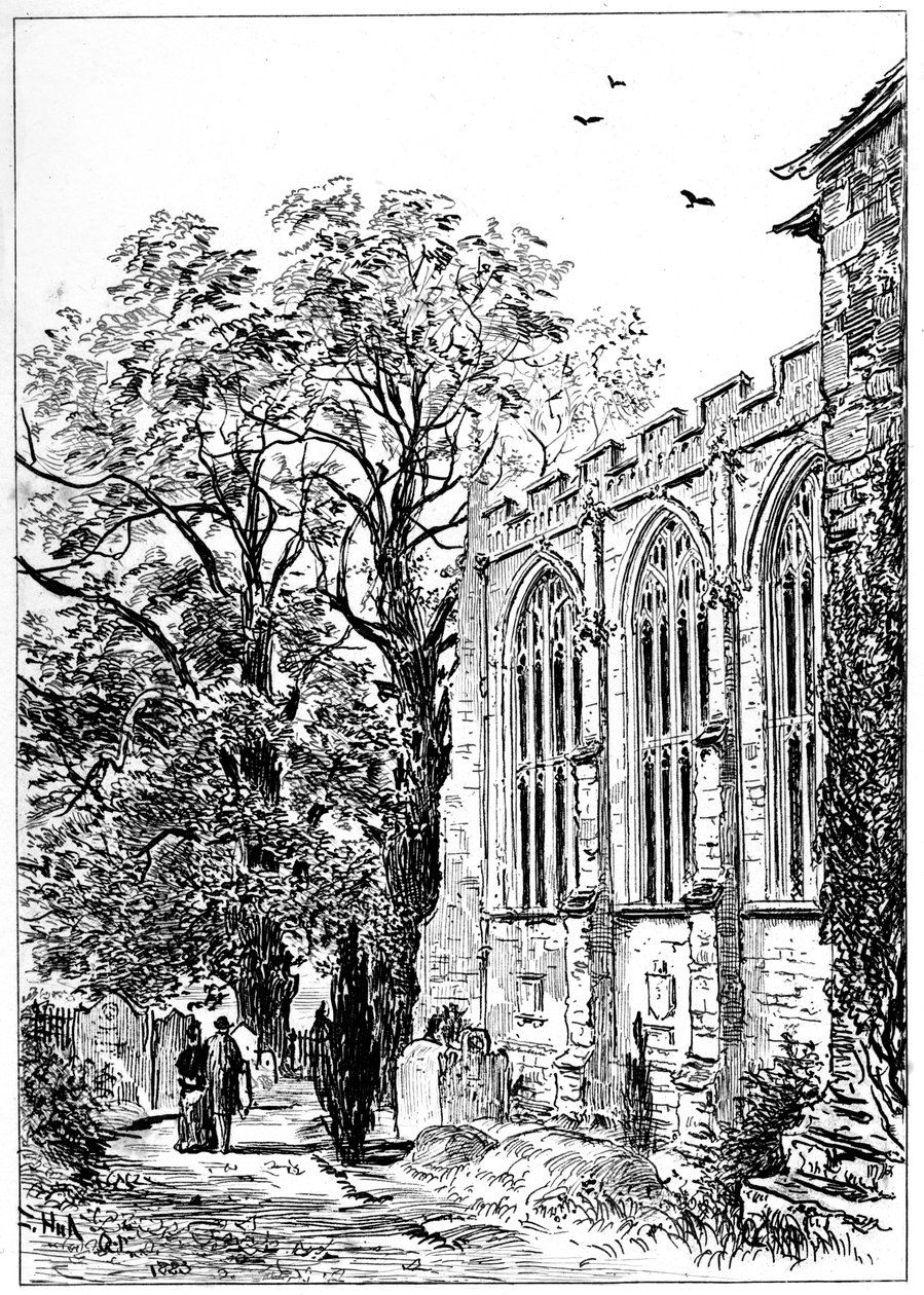 A Stratford templom szentélye, Stratford-upon-Avon, Warwickshire, 1885. alkotó: Edward Hull