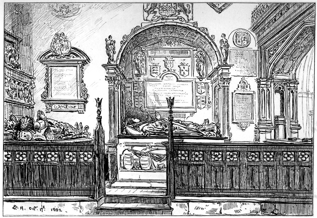 A Clopton templom padja, Stratford-upon-Avon, Warwickshire, 1885. alkotó: Edward Hull