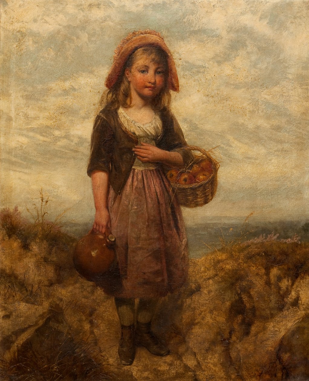 Lány egy kosár almával alkotó: Edward John Cobbett