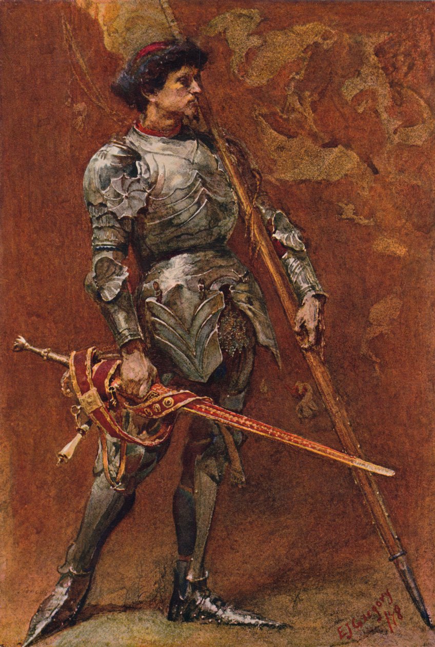 Páncélos lovag, körülbelül 19. század végén alkotó: Edward John Gregory